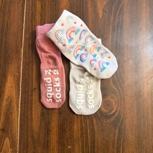 Kids Rainbow and Pink Squid Socks Set 12-24 months